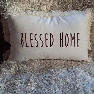 Rae Dunn White 'Blessed Home' Pillow